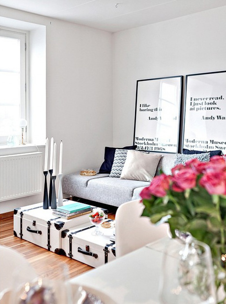 Inspiracje skandynawskim stylem, czyli aranżacja mieszkania o powierzchni 55 m2 w czystej bieli :) ()