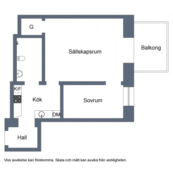 Plan małego mieszkania z doskonałym podziałem pomieszczeń