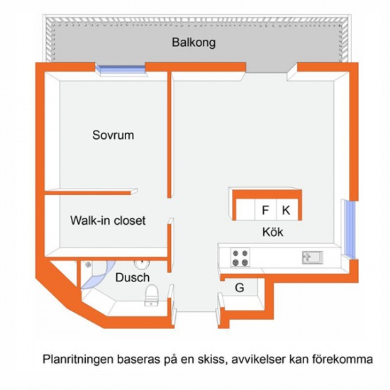 Plan mieszkania 32 m2