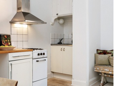Aneks kuchenny w małym mieszkaniu w stylu skandynawskim (25000)