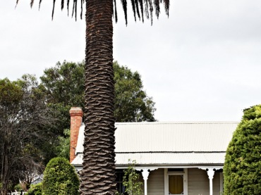 australijski, wiejski domek pod palmami - to domek po renowacji. 140 lat trwania, to wystarczająco długi okres, by dokonać renowacji - tak też został odświeżony mały domek - uroczy, sympatyczny i nie całkiem dla nas...