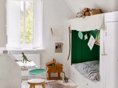 Pomysł na oryginalne łóżko w pokoiku dziecięcym (28511)