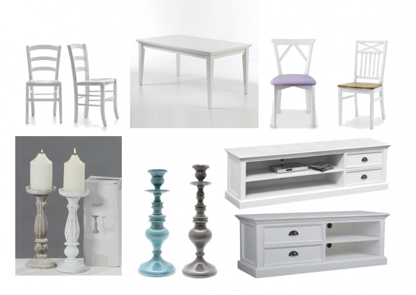 Biały stół w stylu skandynawskim,skandynawskie krzesła,białe krzesła do jadalni w stylu skandynawskim,niebieski świecznik,szary świecznik,skandynawskie świeczniki,biała szafka RTV w stylu skandynawskim,drewniane świeczniki vintage,białe k