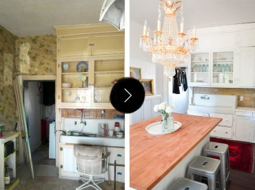 Efektowne before & after, czyli remont kuchni, który stare i dość już zaniedbane pomieszczenie zamienił w wypełnioną po...
