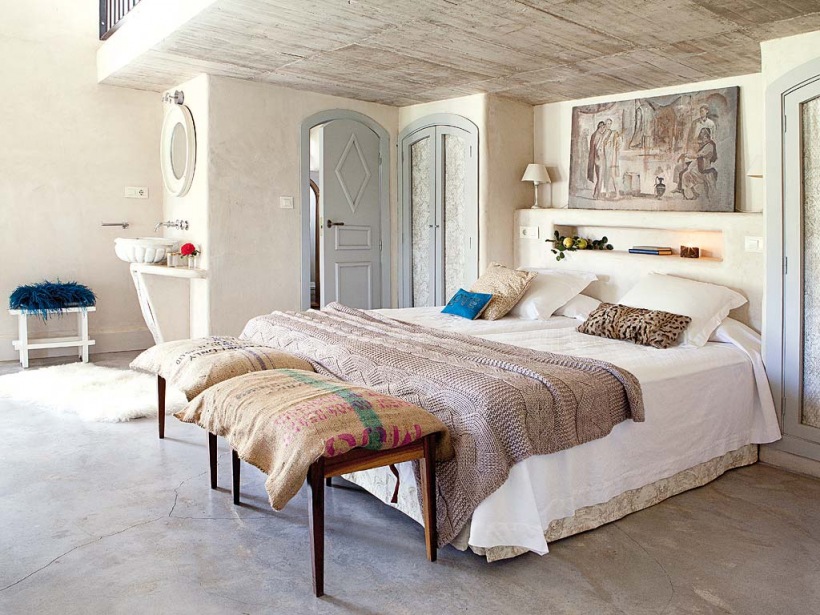 Pastelowa sypialnia w śródziemnomorskim stylu