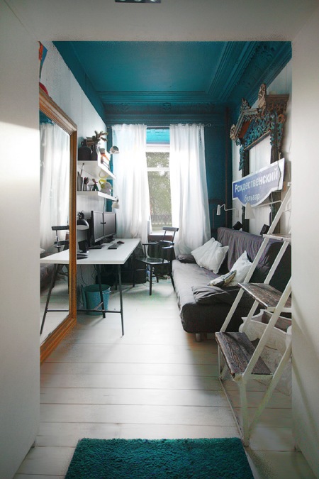 Jak urządzić z fantazją mały i wąski pokój w biało-turkusowym kolorze ?