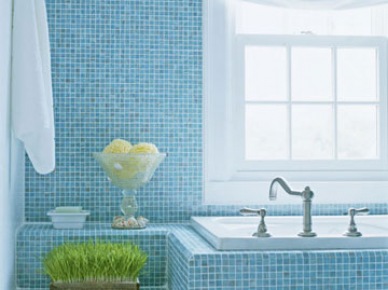 Łazienki w stylu śródziemnomorskim - niebieskie łazienki zdjęcia i inspiracje | Lovingit (9474)