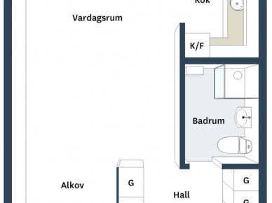 Plan małego mieszkania o powierzchni 31 m2 (23544)