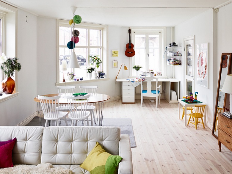 Cudne mieszkanie w stylu skandynawskim - rozświetlona i wesoła aranżacja na pochmurne dni :) ()