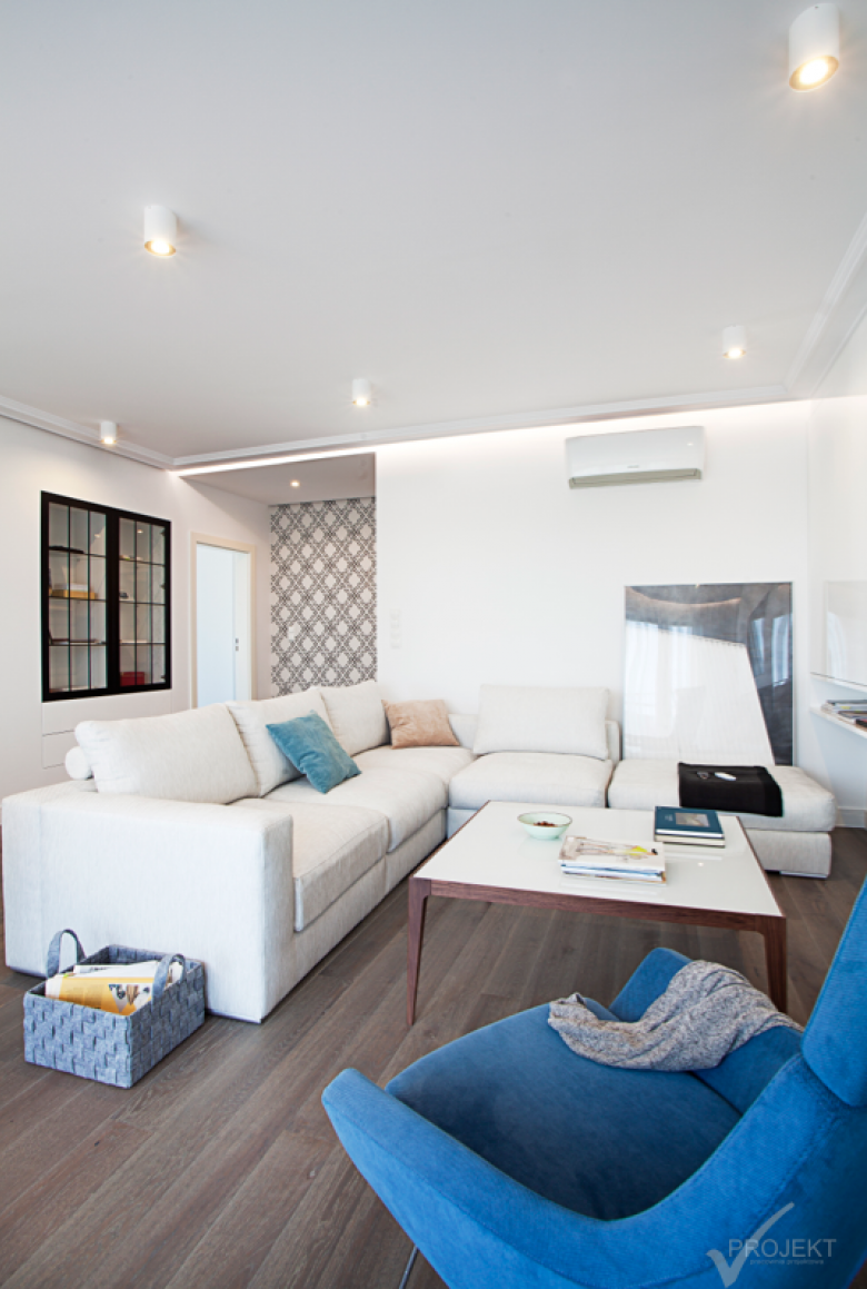 Cudowna aranżacja nowoczesnego apartamentu o pow. 120 m2 w bieli i orzeźwiającym błękicie! ()