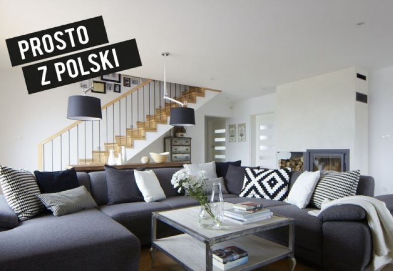 Wspaniała polska aranżacja domu w szarości i drewnie, z ogromną przestrzenią i pokojem kąpielowym! :) ()