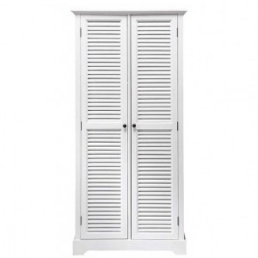 Biała szafa z drzwiami żaluzyjnymi jak shuttersy idealna do wnętrz w marynistycznym i skandynawskim stylu (2)