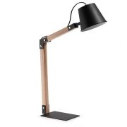 Czarna lampka z drewnem LaForma :: Lampka biurkowa Andro czarna