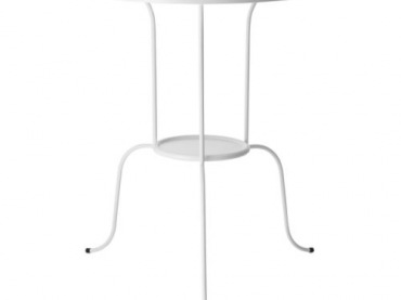 Elegancki biały stolik nocny z okrągłym blatem (53626)