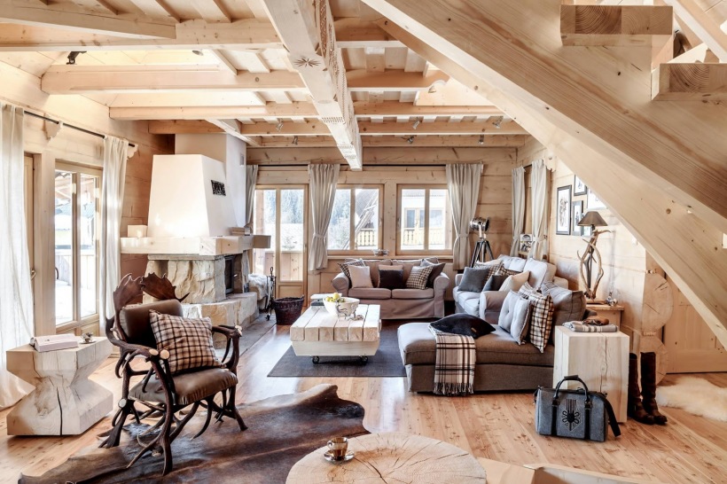 Wyjątkowy drewniany salon w górskim klimacie
