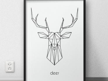 Plakat z geometrycznym jeleniem