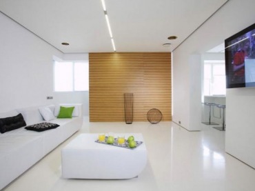 bardzo ciekawy pomysł na aranżację otwartej zabudowy w mieszkaniu - to minimalistyczna dekoracja, gdzie posłużono się...