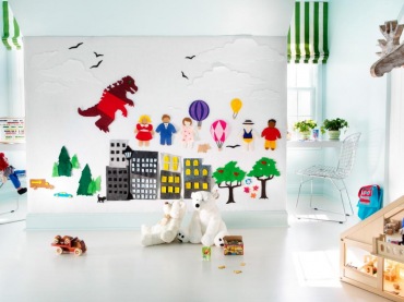 Oryginalna kolorowa dekoracja w pokoju dziecięcym (49536)