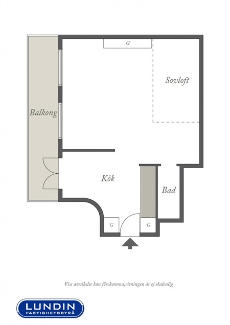Plan mieszkania 34 m2 z balkonem
