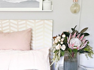 Wnętrza tygodnia z instagramu, czyli pastelowa aranżacja mieszkania w szarości i pudrowym różu