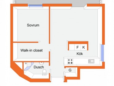 Plan mieszkania 32 m2 (20032)