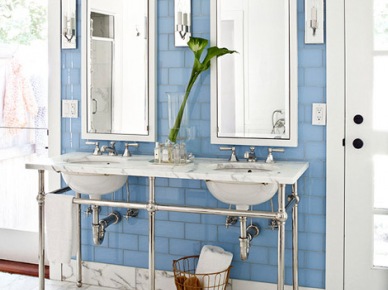 Łazienki w stylu śródziemnomorskim - niebieskie łazienki zdjęcia i inspiracje | Lovingit (9473)
