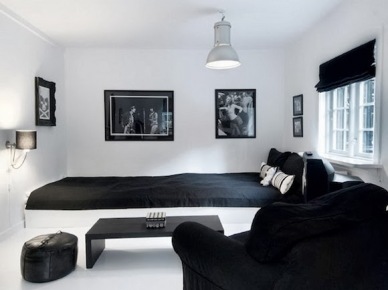 Biało-czarna sypialnia w stylu  glamour (21045)