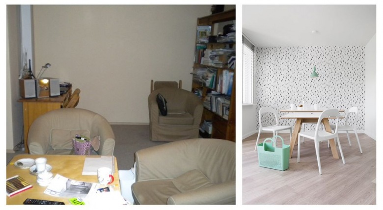 Kobieco, świeżo, inspirująco - czyli oryginalna aranżacja before & after małego mieszkania wg polskiej realizacji! (39881)
