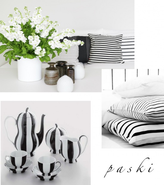 Tkaninyw paski czarno-białe,poduszki w paski,dekoracje w paski,dod atki do domu w paski