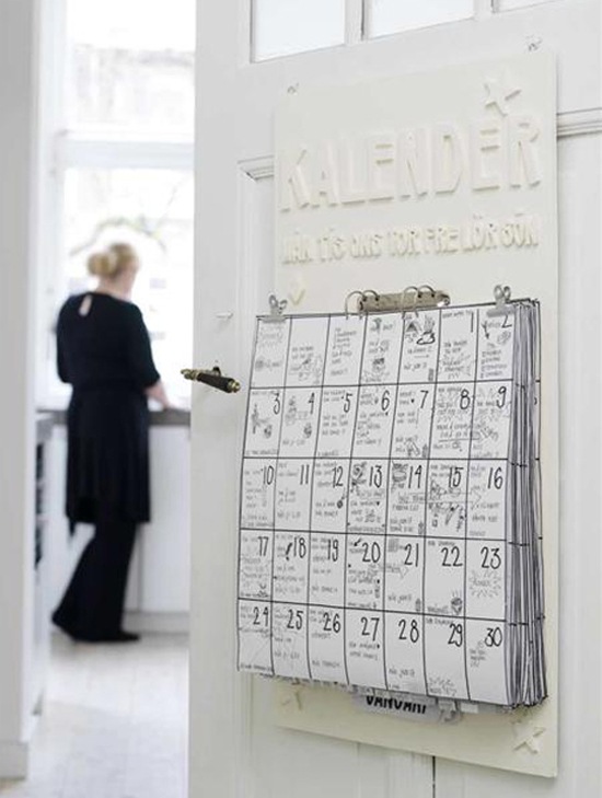 Pomysl na kalendarz domowy na ścianę