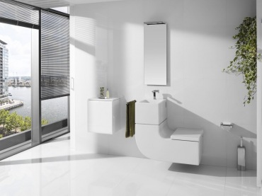 Aranżacja białej nowoczesnej łazienki (38719)