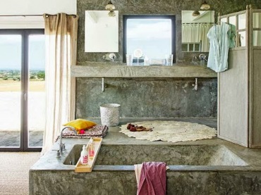 beton i kamień w łazience, to podstawowe materiały używane w rustykalnych i śródziemnomorskich aranżacjach wnętrz - to...