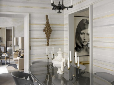 paryski apartament projektanta  Jean-Louis Denio - piękne i ekskluzywne wnętrze w kolorach srebra, miedzi i szarości. Niezwykle subtelne odcienie, z połyskiem, opalizujące, nadają wnętrzu luksusowego wyglądu - pomimo blasku są delikatne i...