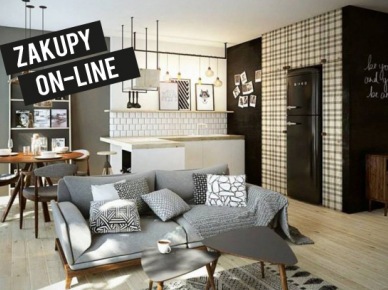 Nowoczesna aranżacja małego mieszkania w szlachetnych odmianach szarości, brązu i  czerni - zakupy online