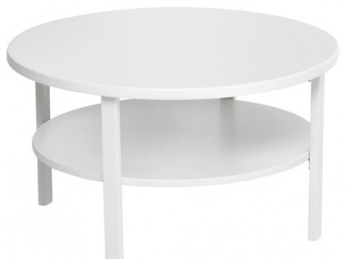 Biały okrągły stolik kawowy z dwoma blatami (53318)