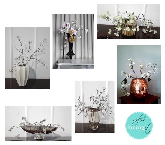 Zimowe kompozycje z kwiatów i gałązek do dekoracji wnętrza