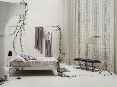 przepiękna sypialnia w białym kolorze ze stylowymi elementami...