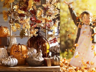 Złote kolory jesieni,aranżacja jesiennego stołu,drewniane skrzynki na taras,ocynkowane dekoracje na balkon,detale w szartym kolorze,pleciony kosz na balkonie,jesienne wianki,rude kolory na tarasie,jesienny wystrój balkonu,pomysł na jesienną ara (35364)