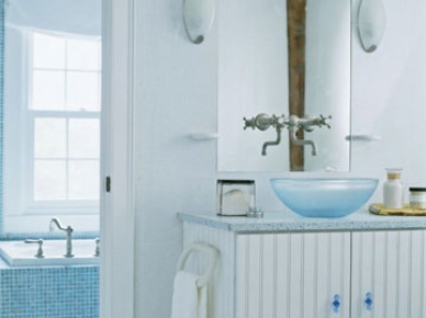 Łazienki w stylu śródziemnomorskim - niebieskie łazienki zdjęcia i inspiracje | Lovingit (9475)