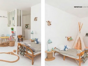 Pokój dziecięcy zaaranżowano w naturalnym skandynawskim stylu. Biała podłoga i ściany wyraźnie eksponują wszystkie detale oraz drewniane...