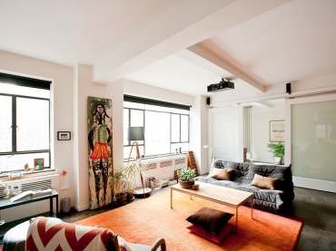 ciekawy apartament w Nowym Jorku - warto zwrócić uwagę na nietypowe i bardzo pomysłowe rozwiązania przestrzeni i mebli...