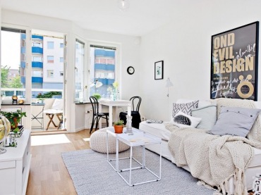 bardzo ładne i sympatyczne mieszkanie - przytulne małe mieszkanie, z jednym pokojem w pięknej aranżacji w bieli i...