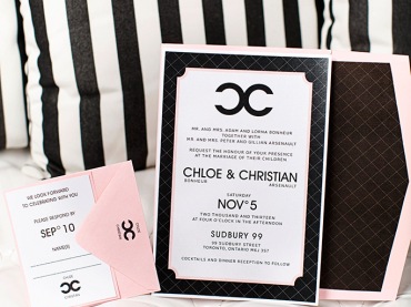 Zaproszenia inspirowane Coco Chanel (22527)