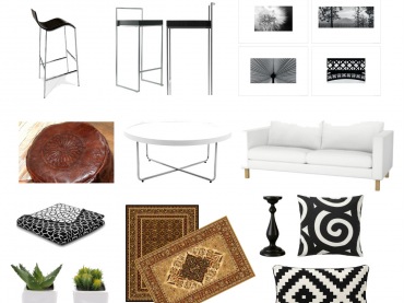 Dizajnerskie hokery,czarne hokery,skórzana pufa,orientalna pufa,brązowa pufa,wełniane dywany,orientalne dywany,klasyczne dywany,nowoczesna biała sofa,sofa w tkaninie,okrągły stolik kawowy,nowoczesny stolik kawowy,czarno-białe dekoracje,czarno- (33797)