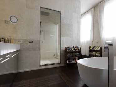 prosta i elegancka łazienka w rustykalnym stylu, ale w nowoczesnym wydaniu - to propozycja do nowoczesnych, rustykalnych...