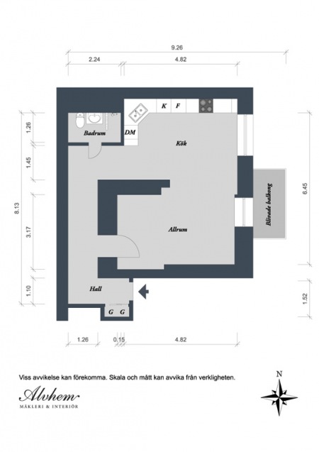 Plan doskonały mieszkania 41 m2