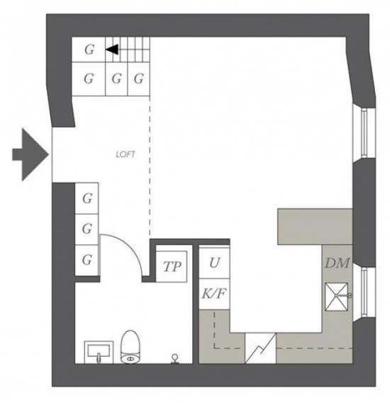 Jak rozplanować   32 m2 mieszkania  ?