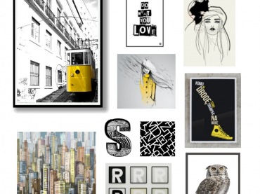 Grafiki w nowoczesnym stylu,plakaty,skandynawskie plakaty i grafiki,czarno-żółte grafiki i ilustracje,modne ilustracje i palakty na ściany,typografie i litery na ściany,skandynawskie typografie i postery (38810)