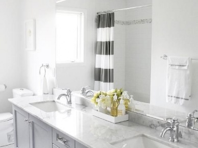Szara elegancka łazienka z podwójną umywalką (55017)