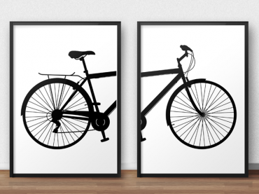 Zestaw plakatów z rowerem miejskim (50753)